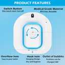 Electric Sitz Bath, Sitz Bath for Hemorrhoids, Sitz Bath for Postpartum Care, Toilet Seat Tub for Women Men, Sitz Baths Salts Bowl, Sits Bath Soak Pan, Hip Bath Basin, Collapsible, Blue