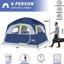 UNP Tents 6 Person Waterproof Windproof Easy Setup, Double Layer Family Camping Tent with 1 Mesh Door & 5 Large Mesh Windows -10'X9'X78in(H)