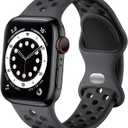 Lerobo Compatible with Apple Watch Band 44mm 45mm Series 10 11 46mm 42mm 49mm Men Women,Soft Silicone Breathable Sport Band Compatible for Apple Watch Ultra SE 3 2 for iWatch Series 9 8 7 6 5 4 3 Black