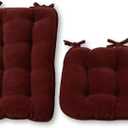 Greendale Home Fashions Large Reversible Corduroy 2-Piece Rocking Chair Cushion Set, Sangria 2 Count