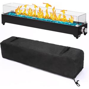 Tabletop Propane Fire Pit 36 Inch, 50000 BTU, Stainless Steel Outdoor Table Top Firepit with Cover and Wind Guards, Portable Tabletop Fire Pit for Patio and Camping