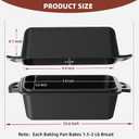9×5 Inch Cast Iron Loaf Pan with Lid, 2-in-1 Bread Baking Pans for Homemade Bread, Pre-Seasoned | Even Heat Distribution, 2 Piece Set