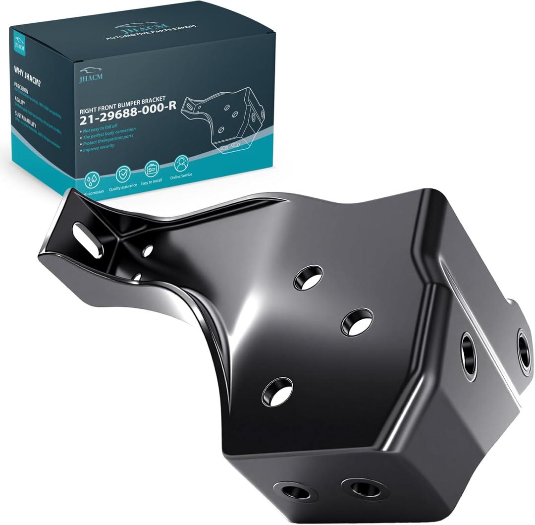 Right-Hand Passenger Side Front Bumper Bracket for Freightliner Cascadia & M2 106-21-29688-001 Replacement, 3" Forward Extension, Aluminum Alloy, Black Finish