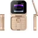 I16 Pro Mini Flip Phone, 1.77 Inch HD Display, Dual SIM 2G GSM, Foldable Design with Big Buttons, FM Radio, 32MB RAM, Multiple Colors, for Seniors (Gold)