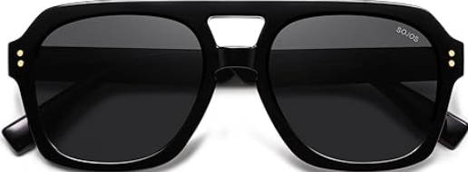 SOJOS Retro Thick Polarized Aviator Sunglasses for Women Men, Large Trendy Bold Square Pilot Shades SJ2385