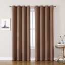 ChrisDowa Grommet Room Darkening Curtains for Bedroom and Living Room - 2 Panels Set Thermal Insulated Blackout Curtains (Cappuccino, 52W x 72L)