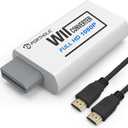 PORTHOLIC Wii to HDMI Converter 1080P for Full HD Device, Wii HDMI Adapter with 3,5mm Audio Jack&HDMI Output Compatible with Wii, Wii U, HDTV, Monitor-Supports All Wii Display Modes 720P, NTS (White)