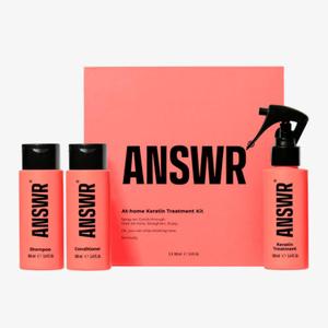 ANSWR At Home Brazilian Keratin Hair Treatment for All Hair Types  Deep Nourishment, Eliminates Frizz, Salon Results At Home, Sulfate-Free, Safe for Colored Hair, 90 Day Lasting results (Kit)