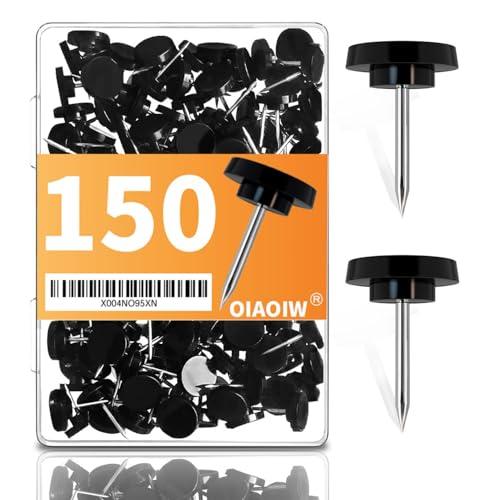 150 PCS Black Flat Push Pins for Wall Thumb Tacks for Walls Flat thumbtacks Push pin for Bulletin Board Shadow Box Display Thumbtack for Cork Board