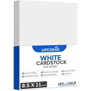 100 Pack White Cardstock 8.5 x 11 Certificate Paper, 65lb/180 gsm, Card Stock Printer Paper for Wedding, Cards Making, Office Printing, Invitations, DIY Cards