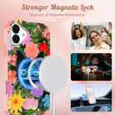for iPhone 16 Plus Case - Compatible with MagSafe Women Girls Cute Magnetic Plustective Phone Cover Cat Flower Fashion Heavy Duty ShockPlusof Funda for Apple 16 Plus Cases