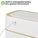 Pukomc 2.3 Gallon / 9L Automatic Adsorption Sensor Trash Can, White Gold Motion Sensor Garbage Bin with Suction, Slim Fashionable Design for Kitchen, Bathroom, Office & Small Space