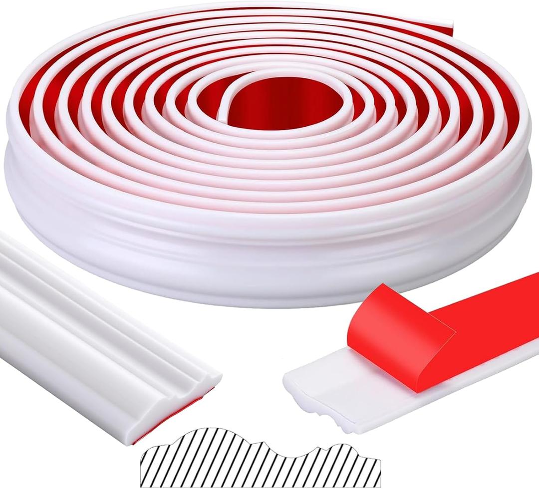 19.7ft Peel and Stick Molding Chair Rail Panel Flexible Wall Molding Trim Self Adhesive Panel Moulding for DIY Home Wall Decor Protection Cabinet Border Frame (2.36 Inch,Stylish,White)