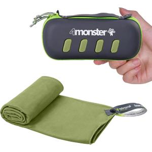 4Monster Camping Towel Super Absorbent-Quick Dry Microfiber Towel Ultra Compact & Soft-Travel Towel Lightweight for Backpacking,Hiking,Gym,Beach,Swimming,Yoga (48.00" x 24.00", Army Green)