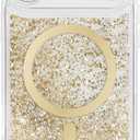 Case-Mate iPhone 17 Pro Max Case [Compatible with MagSafe] - Liquid Glitter Phone Case with 12ft Drop Protection - Premium Magnetic Cover for iPhone 17 Pro Max - Gold Waterfall