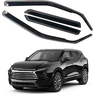 in Channel Rain Guards Fit for Chevrolet Chevy Blazer 2019 2020 2021 2022 2023 2024 2025 2026, Smoke Tinted Side Window Wind Deflectors, Vent Window Visors Shades Shield, 4pcs