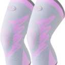Sports Slim Knee Braces for Women - No-Slip Knee Compression Sleeve for Dance, Yoga, Knee Support for Knee Pain, Joint Pain Relief(Phalaenopsis, L, 2 Pack)