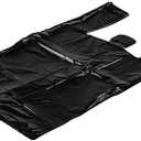ROYAL Large Plastic Grocery Reusable T-shirts Carry-out Bag Plain Black 12 X 6 X 21 (1000ct, Black)