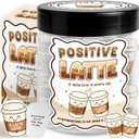 Positive Coffee Affirmations Jar With 60 Cards - Emotional Support Latte - Emotional Support Coffee Gift For Women Men, Coworkers, Teacher - Teen Girl Gifts Trendy Stuff - White Elephant Gifts