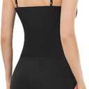 Womens' Waist Trainer Seamless Round Neck Tummy Control Shapewear Bodysuit, Size M