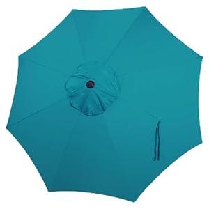 Blissun 9ft Patio Umbrella Replacement Canopy, Market Umbrella Top, Outdoor Table Umbrella Canopy for 8 Ribs (Cerulean)