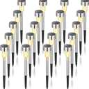 GIGALUMI Solar Lights Outdoor Waterproof, 20 Pack Warm White, Garden Decor Pathway Lights Solar Powered for Yard Patio, Lawn and Landscape