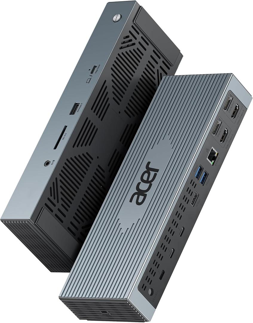 Acer Thunderbolt 4 Dock for 4 Monitor 4K@60Hz, USBC Docking Station with 3xTBT4, 2xHDMI 2.0, 2xDP1.2, Single 8K Display Support 40Gbps, 160W Power, 2.5Gbps Ethernet for Windows, MacBook, Acer Laptop