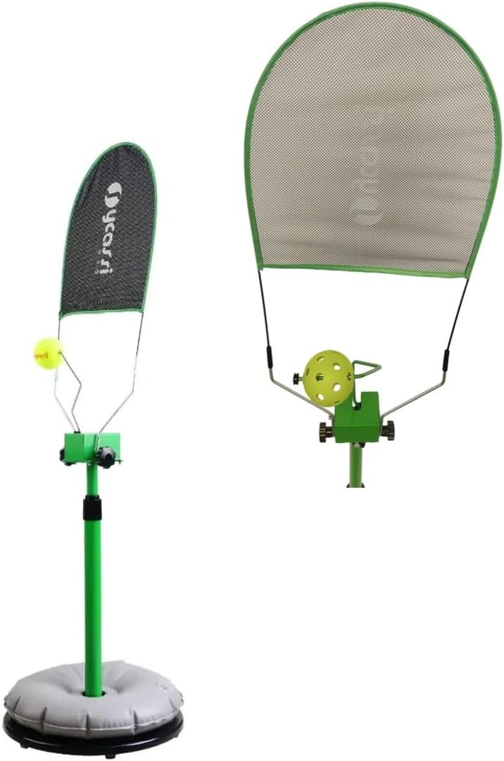 Tennis Trainer | Portable Tennis Practice Equipment for All Levels – Real Topspin Training Aid • Adjustable Height & Angle – 2 in 1 for Pickleball Trainer