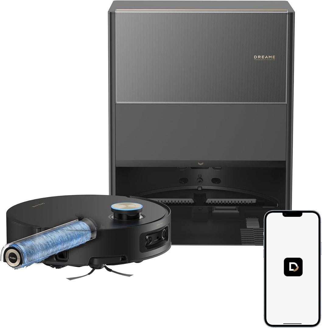 DREAME Aqua10 Ultra Roller Robot Vacuum and Mop & 30,000Pa Suction, Self-Cleaning Dock & Extending Roller Mop, Heat-Washes & Dries, Carpet Protection, AI Camera & LiDAR Avoidance Tech, Voice Control