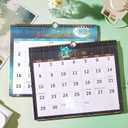 6 x Calendar 2026-2027 - 3 Month Wall Calendar Vertical Display (Folded in a Month), April 2026 - July 2027, 11" x 26", 3 Month Calendar, 2026-2027 Wall Calendar with Thick Paper, To-do & Notes - Green