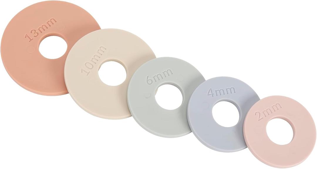 Geesta Rolling Pin Guide Rings Multicolored Spacer Bands 10 Peice Set for Geesta Adjustable Wood Rolling Pin Baking Accessories