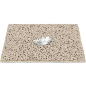MAYSHINE Plush Shaggy Chenille Bath Mat | Extra Soft, Super Absorbent, Non-Slip Bathroom Rug | Fluffy Microfiber, Area Rug Sets for Bathroom Floor, Kitchen, Living Room | 32"x20" | Beige (1'8" x 2'8" (Rectangular))