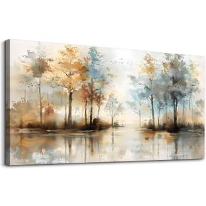 Lapremoly Boho Wall Decor For Living Room Framed Wall Art for Bedroom Abstract Tree Painting Wall Artworks Hang Pictures For Office Decoration Canvas Prints Room Home Decorations Posters 24"X48"