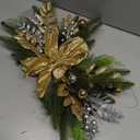 Artificial Christmas Swag Cordless Prelit Teardrop Swags Christmas Wreath with 30 Lights with Christmas Ball Staircase Front Door Wall Decor (B)