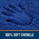 OLANLY Bathroom Rugs Sets 2 Piece, Soft Absorbent Chenille Bath Mats and U-Shaped Contour Toilet Mat Area Rug Set, Machine Washable Bath Carpet, Home Decor Accessories(30"x20"+24"x20", Royal Blue)