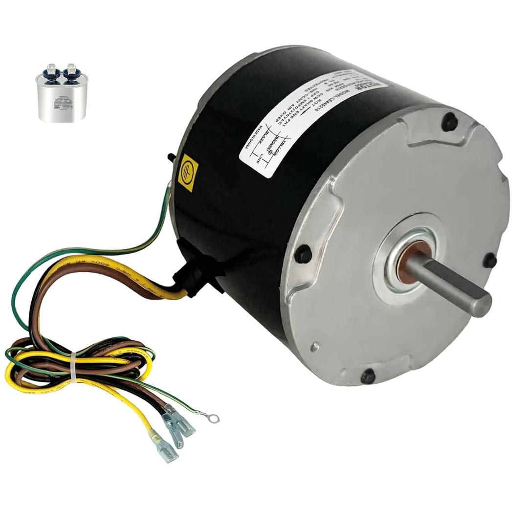 45210 Condenser Fan Motor Replace Carrier HC37GE210 1/5 HP 825RPM 208-230V Compatible with GE 5KCP39GFY917S, Genteq 3S003, 5KCP39EFN759AS 5KCP39EFS165S, Rheem 51-23055-12 Blower Fan Motor Leungoo