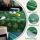 St. Patrick's Day Waterproof Tablecloth  Rectangular Table Cloth Shamrock Print, Stain Resistant, Perfect Table Cover for Dining & Kitchen Decor, W60 x L120 (Green)
