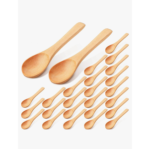 36 Pieces Small Wooden Spoons Wooden Makeup Spatulas Cosmetic Spoons Mini Nature Beauty Scoop for Women Girls Mixing Makeup, Facial Cosmetic, Skin Care