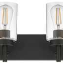 BONLICHT 6 Light Bathroom Lighting Over Mirror with Clear Glass Shade, Modern Black Vanity Light Fixture Industrial Kitchen Wall Lights Farmhouse Wall Sconce Lamp for Hallway Dining Room Living Room (6 Lights)