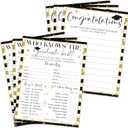 2 x Who Knows The Graduate Best Game Set, 20 Pcs Graduation Party Icebreaker Game Cards, Class Of 2026 Graduation Party Announcement Game For High School, College, University - A03