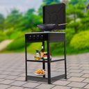 4 Burner Gas Stove, Natural Gas Stove, Gas Stove Portable Stove with Support Leg Stand and Wind Blocking Cover for Family or Outdoor Activities