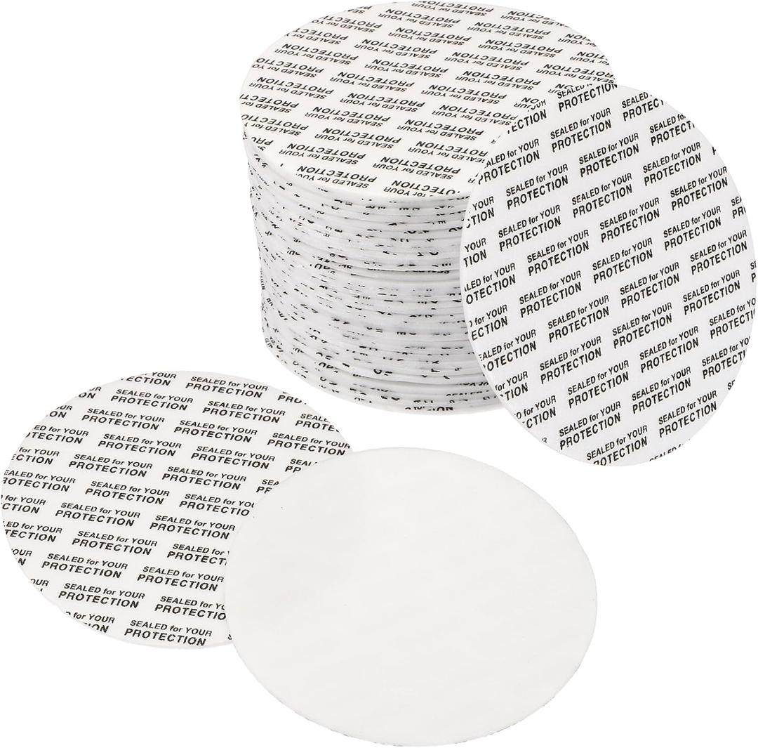 PATIKIL 67mm/2.6" Foam Lid Liner, 200 Pack Adhesive PS Foam Lid Liner Pressure Sensitive Seal Cap Liners Resistant Tamper for Plastic Glass Jar Bottle Cap Seals