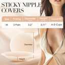 2 x SKYASIA Nipple Covers for Women-Adhesive Silicone Breast Petals Reusable Pasties Sticky bra for All Dresses (Beige)