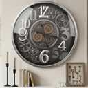 Moving Gear Wall Clock, 26 Inch Large Industrial Steampunk 3D Wall Decor