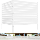 Metal Privacy Fence Panels for Outside, 42" H x 38" W (2 Panels) Air Conditioner Fences, Pool Equipment Enclosure Trash Can Fence, No Dig Privacy Screen Fencing for Outdoor, White
