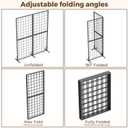 Foldable Desktop Grid Wall Panels, Display Rack for Vendor Booths