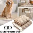 Furicher Waffle Bath Mat Set, Non Slip Bathroom Rugs Sets 2 Piece, Ultra Absorbent Long Bath Rug Runner for Bathroom Boho Chic Decor, Machine Washable Floor Mats, Brown & White, 20"47" Plus 18"30"