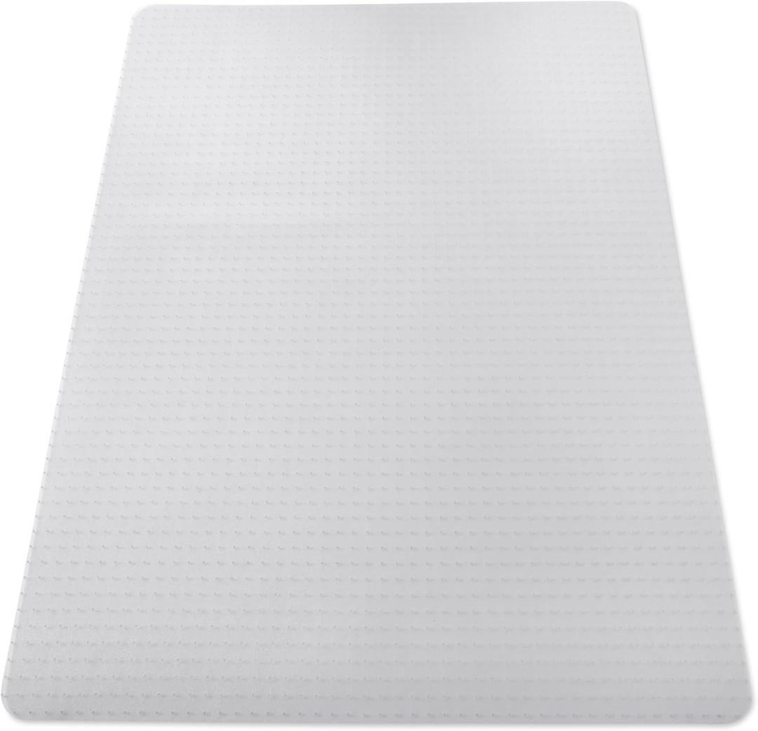 Amazon Basics Office Chair Mat for Low Pile Carpeted Floors, Clear Plastic with Studded Grips, 46" x 60", for Home or Office