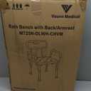 Vaunn Medical Deluxe Spa Shower Chair with Arms and Back, Bath Seat for Seniors, 350 lbs Max Weight, White With Light Gray Arms