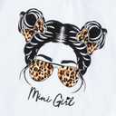 2 x Toddler Girl Clothes Figure Graphic Drop Shoulder Top Pullover Leopard Print Pants Fall Winter Outfit Set (White)